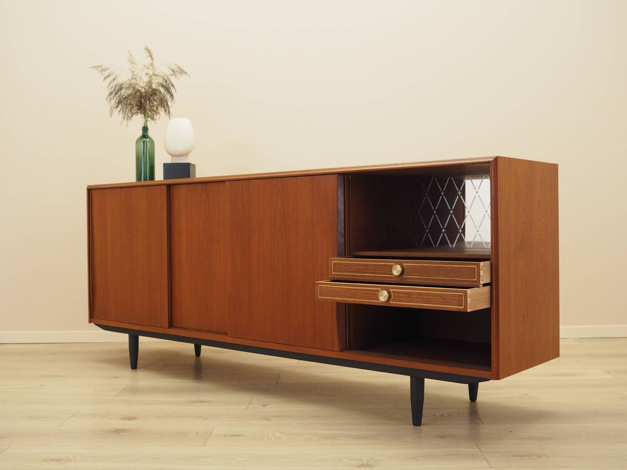 Danish teak sideboard 1960s with bar section and sliding doors