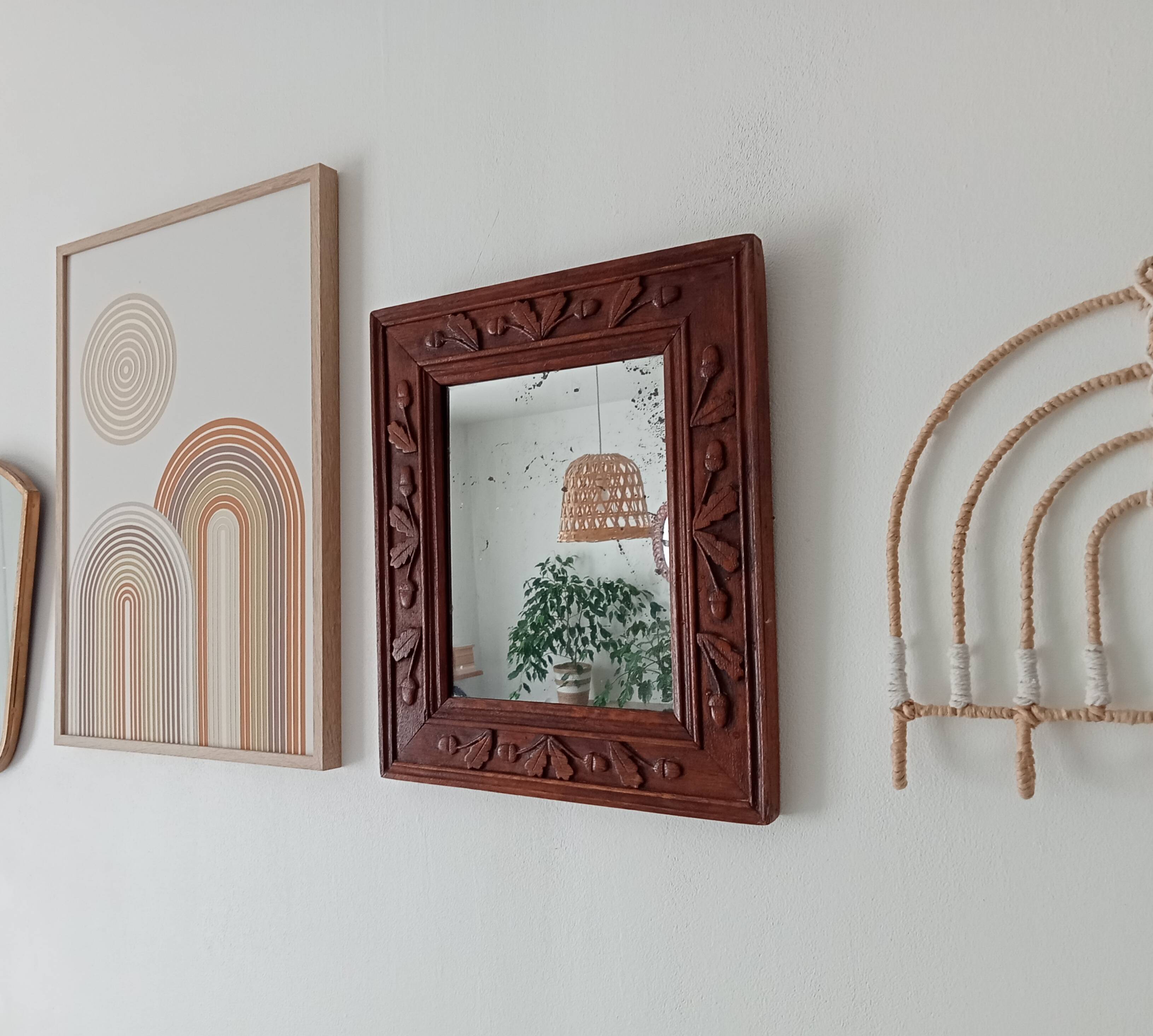 Antique mirror in carved wood