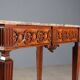 Antique neoclassical console in walnut with a marble top, 18th century.