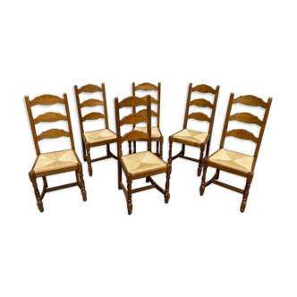 6 rustic chairs