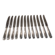 12 silver-plated table knives by Ercuis, Senlis pattern, 24.7cm