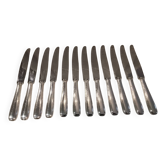 12 silver-plated table knives by Ercuis, Senlis pattern, 24.7cm