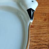 Vintage Porcelain Foie Gras Tray | Oval Duck/Swan Shaped Dish