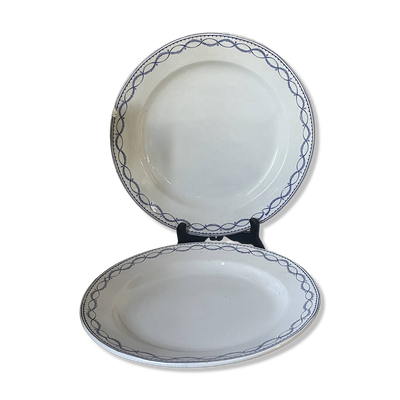 Paire de plats ronds Boch La Louvière circa 1900