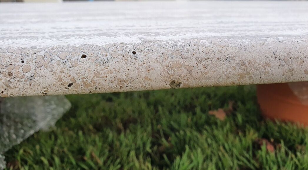 80s travertine dining table
