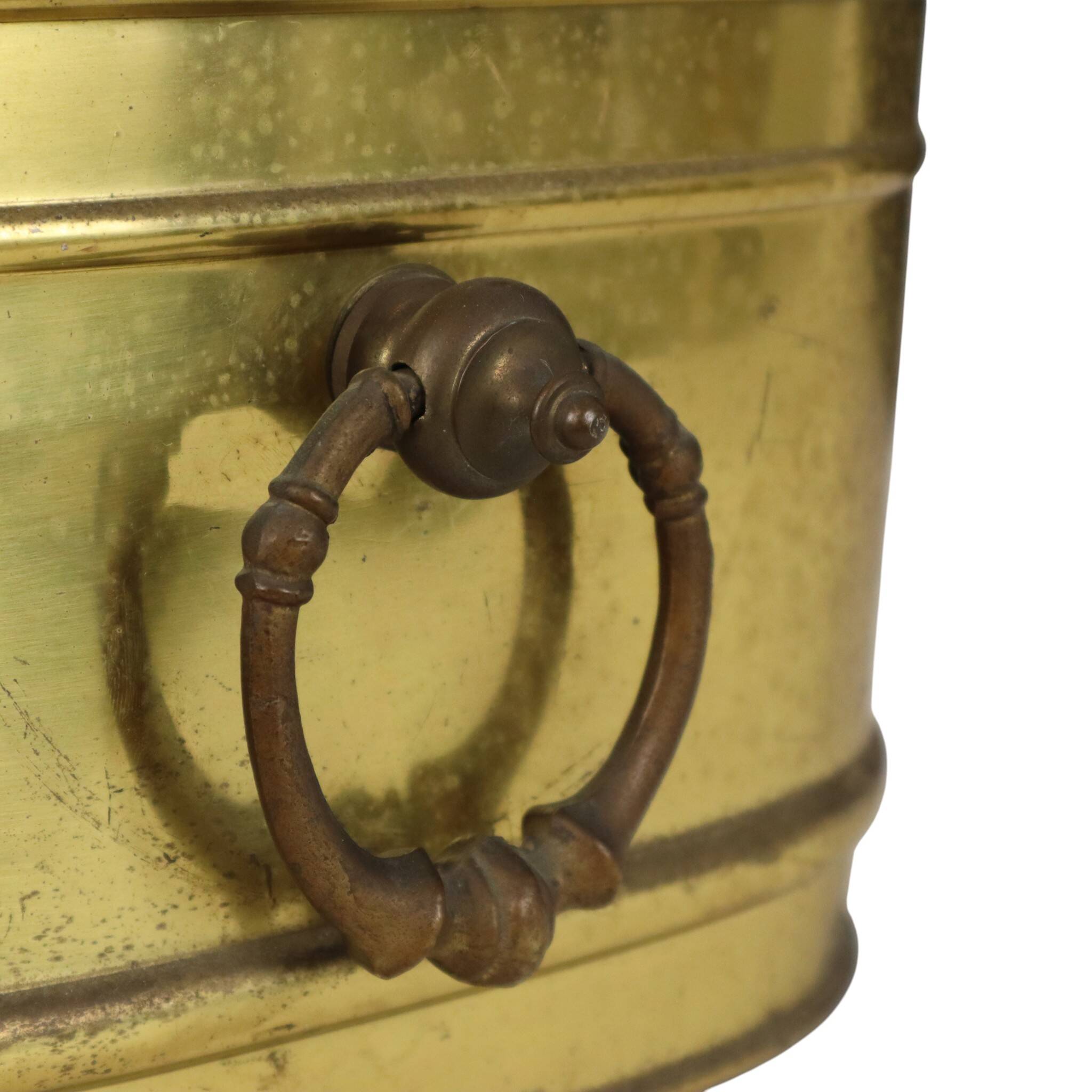 Large Oval Brass Planter Vintage XL Cachepot 41cm