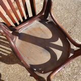 Set of 4 bistro chairs in curved wood Thonet