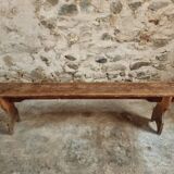 Antique French Pine Wood Bench – 1920s