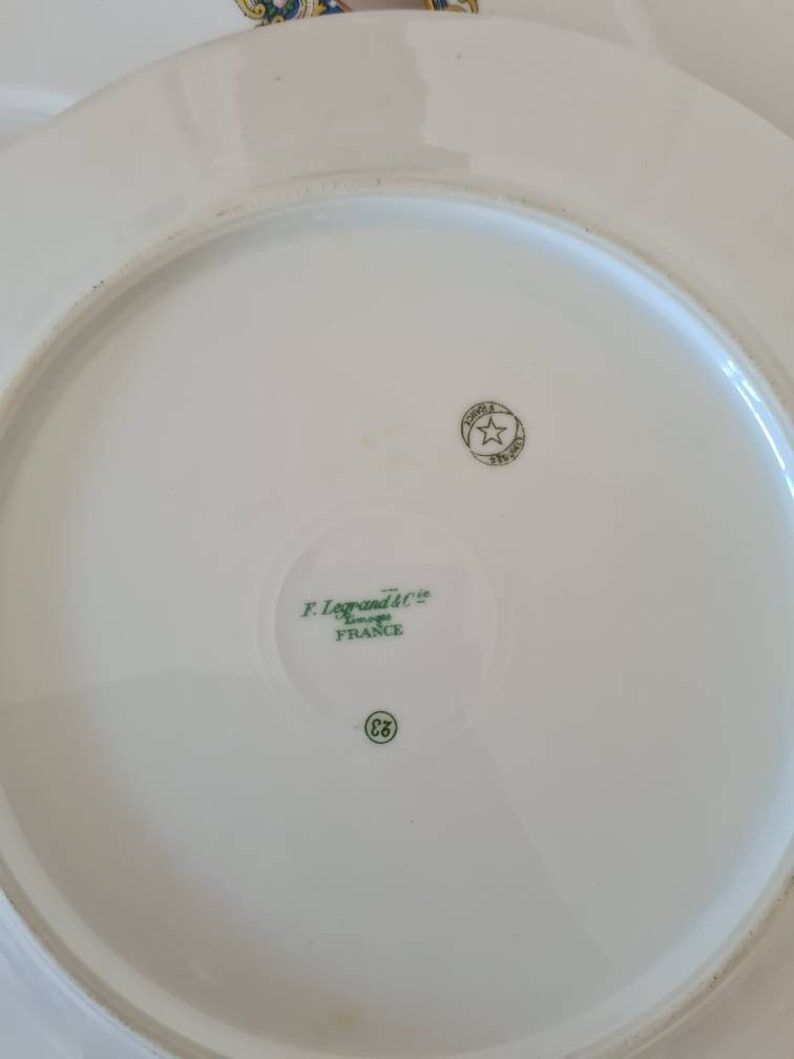 Set of 6 plates Legrand porcelain from Limoges