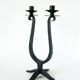 Large double wrought iron candle holder, Brutalist, 1970 - 39 X 21 cm