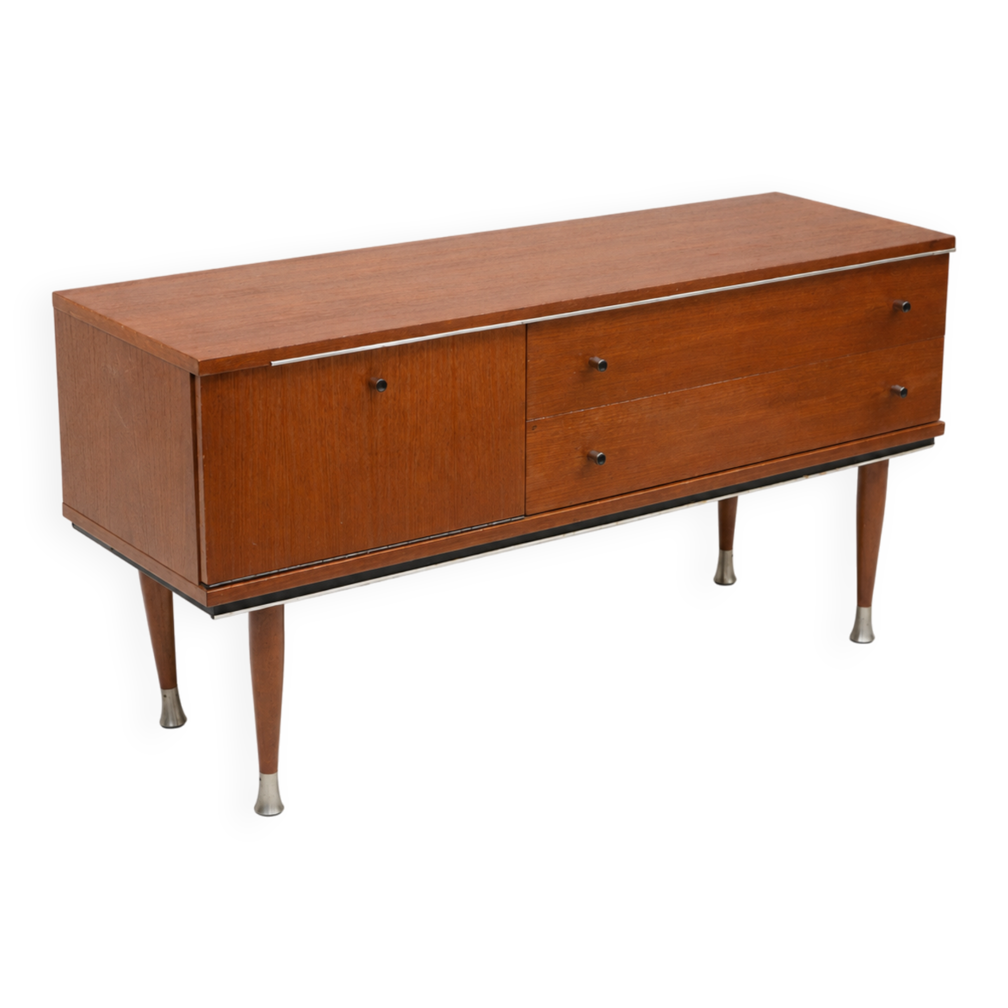 Vintage low teak sideboard 1960s