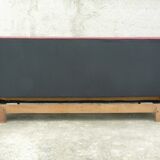 Sofa vintage red leatherette convertible