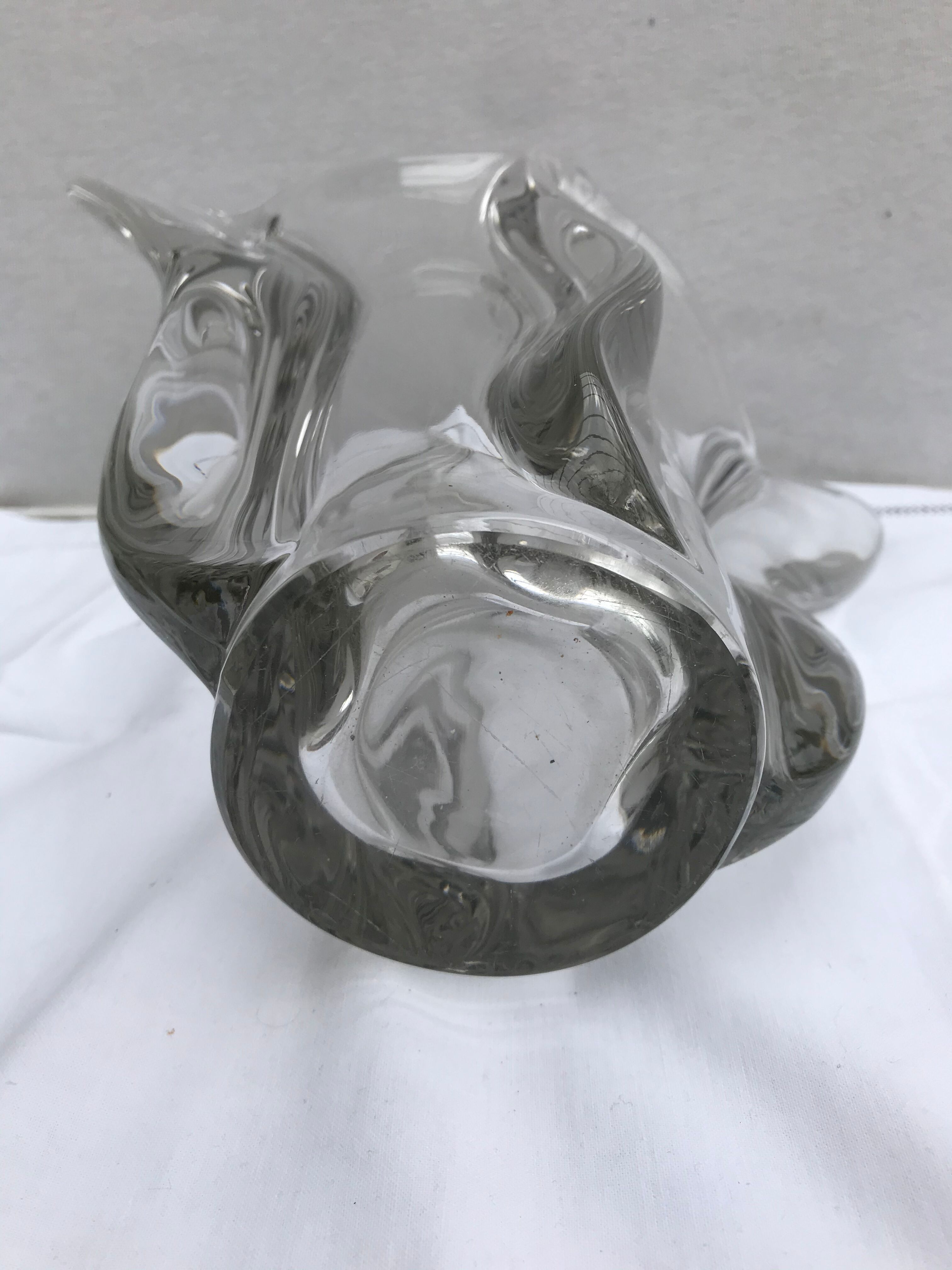 Ancient vase shape cut glass mold transparent design vintage