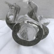 Vase ancien forme coupe verre moule transparent design vintage