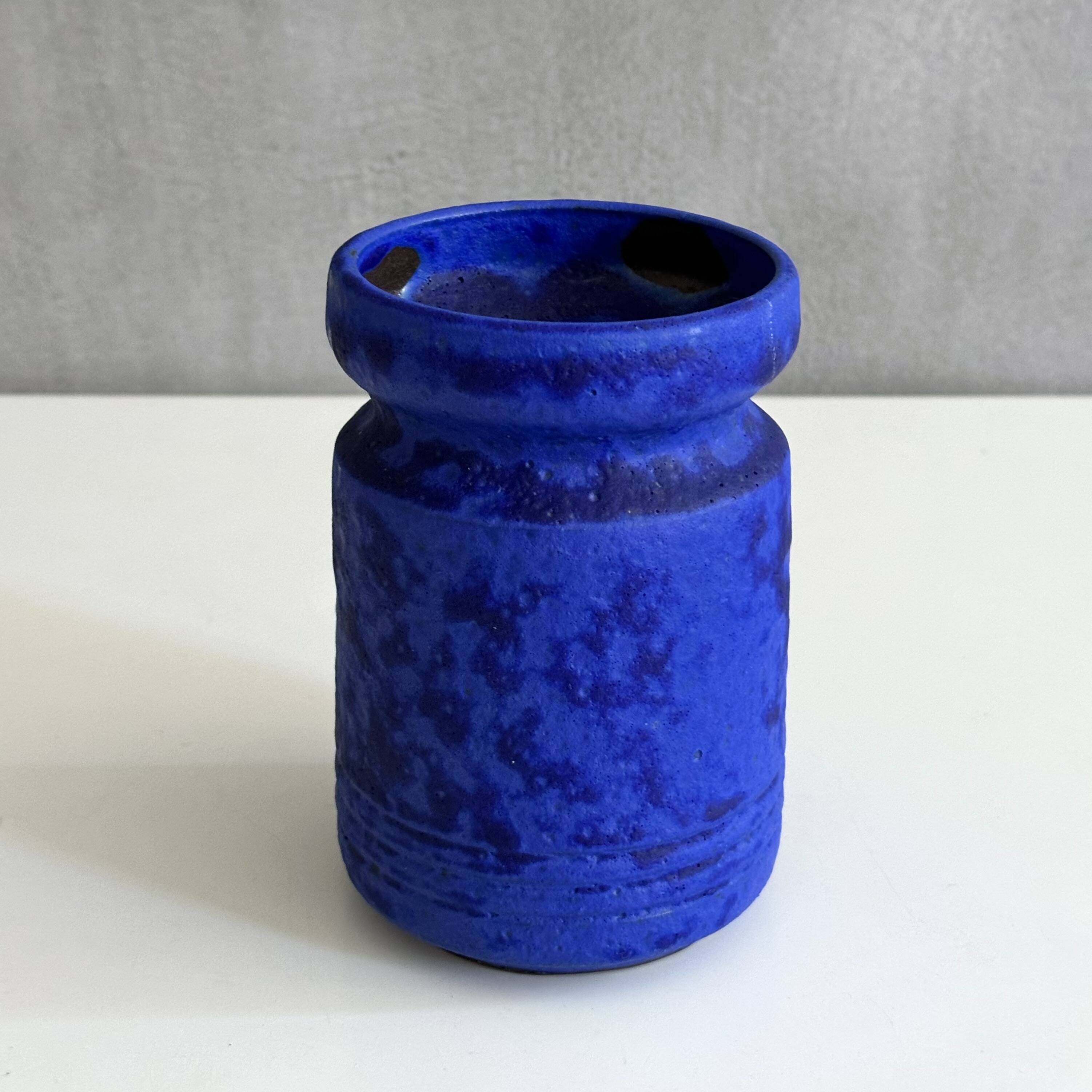 Vintage Studio Pottery Vase – Hartwig Heyne (Hoy), Deep Blue, WGP, 70's