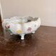 Old Tripod Pocket Bowl Limoges Floral Butterfly Decor Porcelain