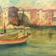Oil on panel, "The Côte des Basques", by Victor Poncelet, 20th