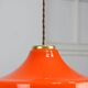 Mid-century italian orange glass & brass pendant lamp