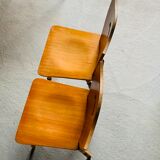 Pair of blond wooden chairs - 1960's