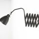 Bauhaus black metal agi belgium scissor wall lamp ca. 1920