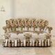 Napoleon III floral toad sofa with boudoir spirit and sliced backrest.