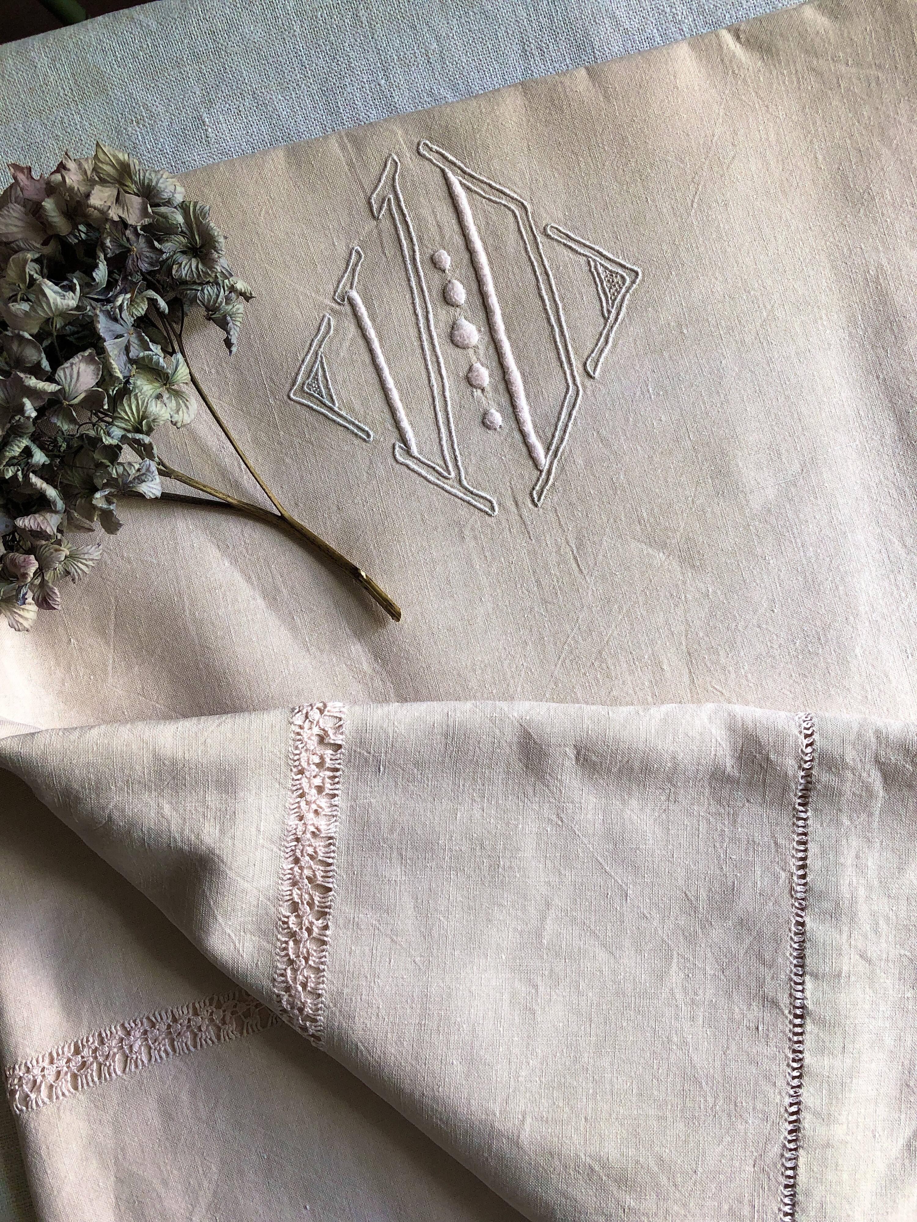 Old Sheet In Pure Thread Pink Powdery Linen