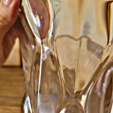 Flared glass vase in the shape of a flower / corolla, bubble effect in the style of Vannes art.
