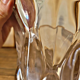 Flared glass vase in the shape of a flower / corolla, bubble effect in the style of Vannes art.
