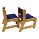Brio children's chairs in light wood with blue lacquered seat and backrest