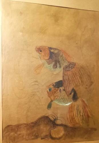 Mixed Technique - Fish - Silvio Polloni (Florence 1888-1972) Frame in Wood