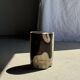 Small side table in black and white petrified wood H28 D18