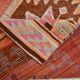 Soft Orange & Pink Star Pattern Handmade Wool Runner Rug, 99x338 Cm