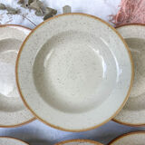 6 Tulowice speckled stoneware soup plates