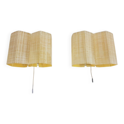Appliques en fibre de verre à double lumière moléculaire en nid d'abeille, années 1950, ensemble de 2
