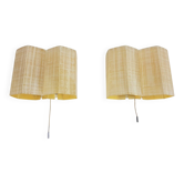 Appliques en fibre de verre à double lumière moléculaire en nid d'abeille, années 1950, ensemble de 2