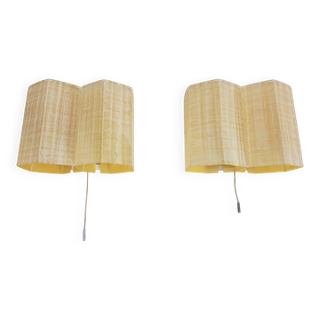Appliques en fibre de verre à double lumière moléculaire en nid d'abeille, années 1950, ensemble de 2