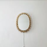 Illuminated floral mirror by Palwa