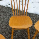 Set of 4 bistro chairs stamped Baumann