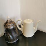 Silver-plated ceramic jug