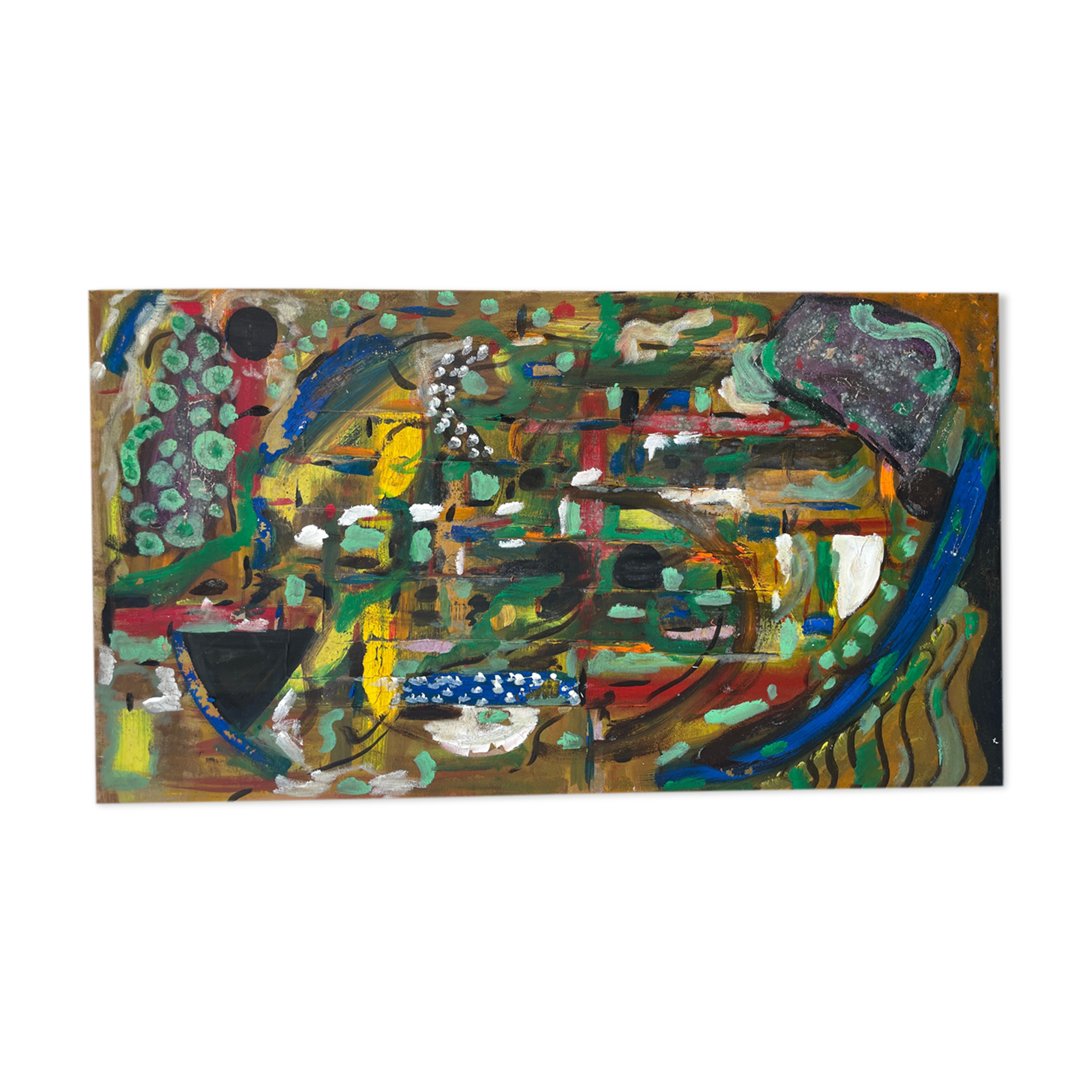 Tableau peinture composition abstraite moderne XXe