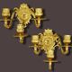 Pair of wall sconces with female masks, Napoléon III period, 19th century - bronze