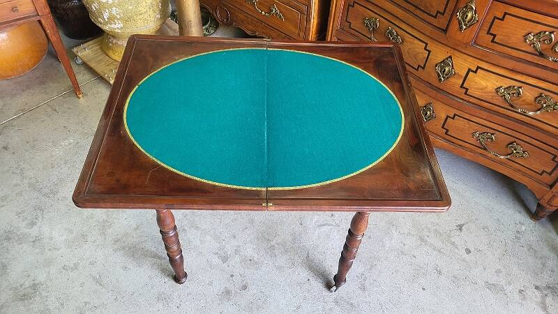 TABLE A JEUX EN ACAJOU ECRITOIRE BUREAU