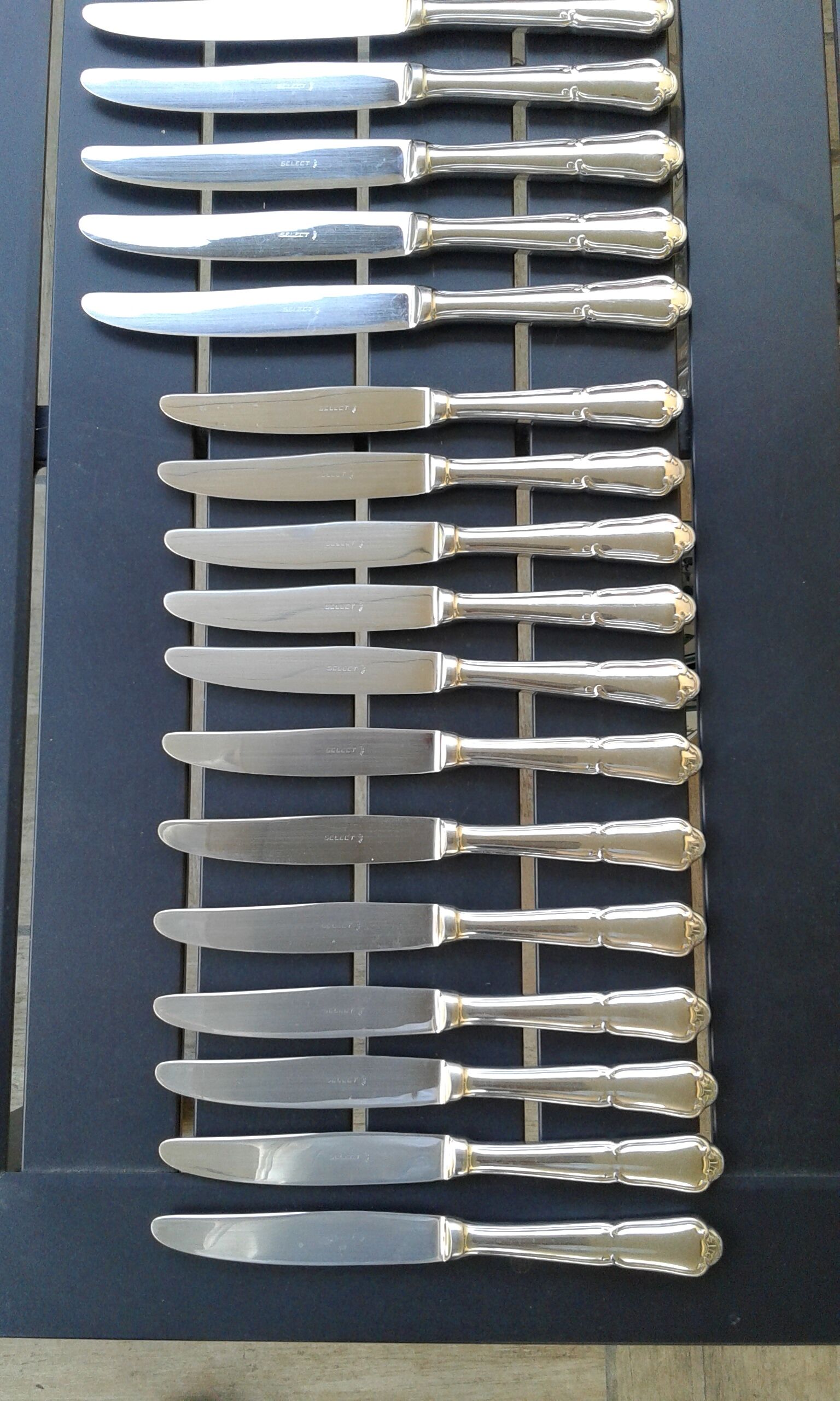box of 24 stainless steel knives