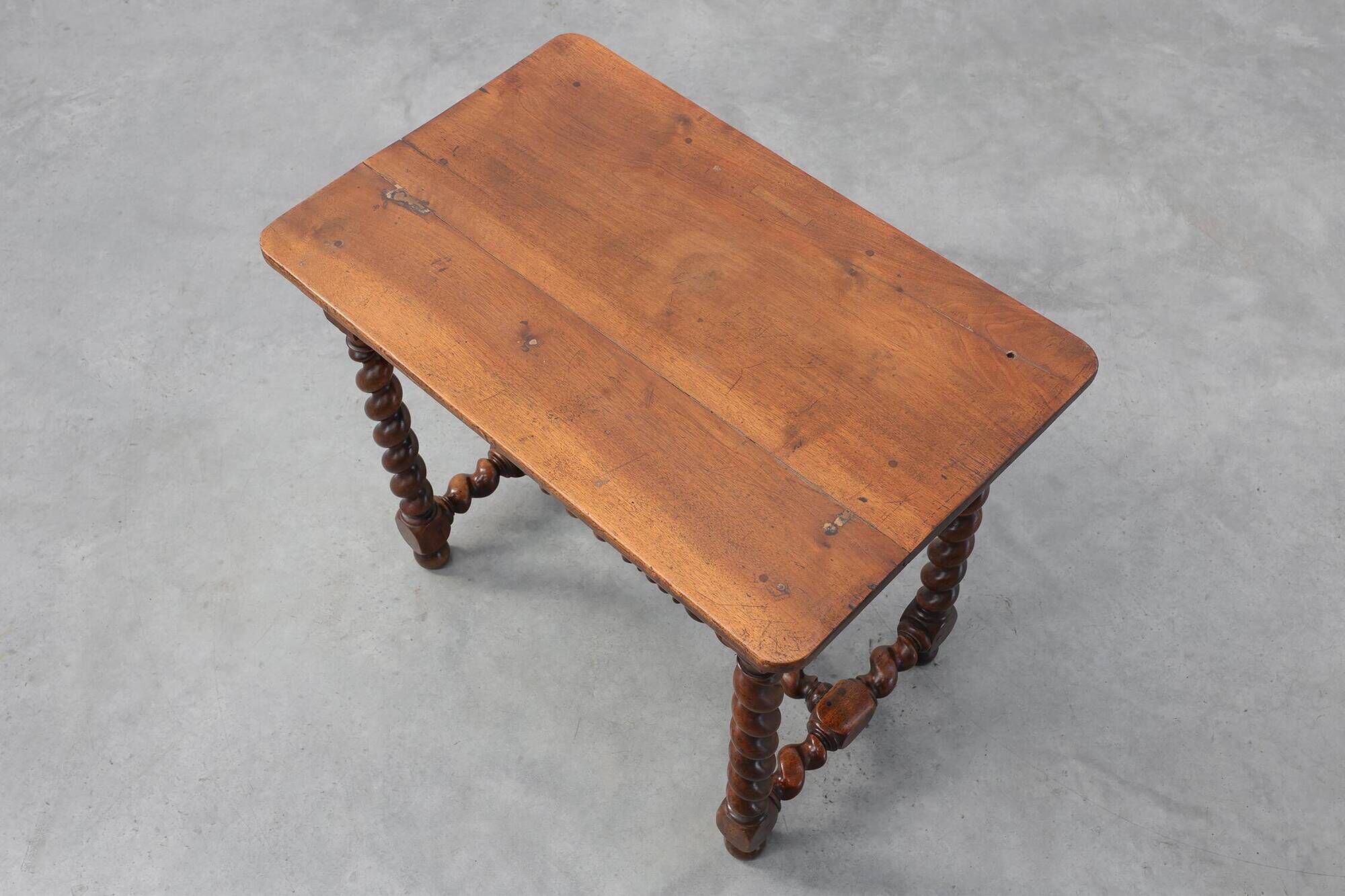 French Barley Twist Walnut Side Table with Drawer, circa 1880