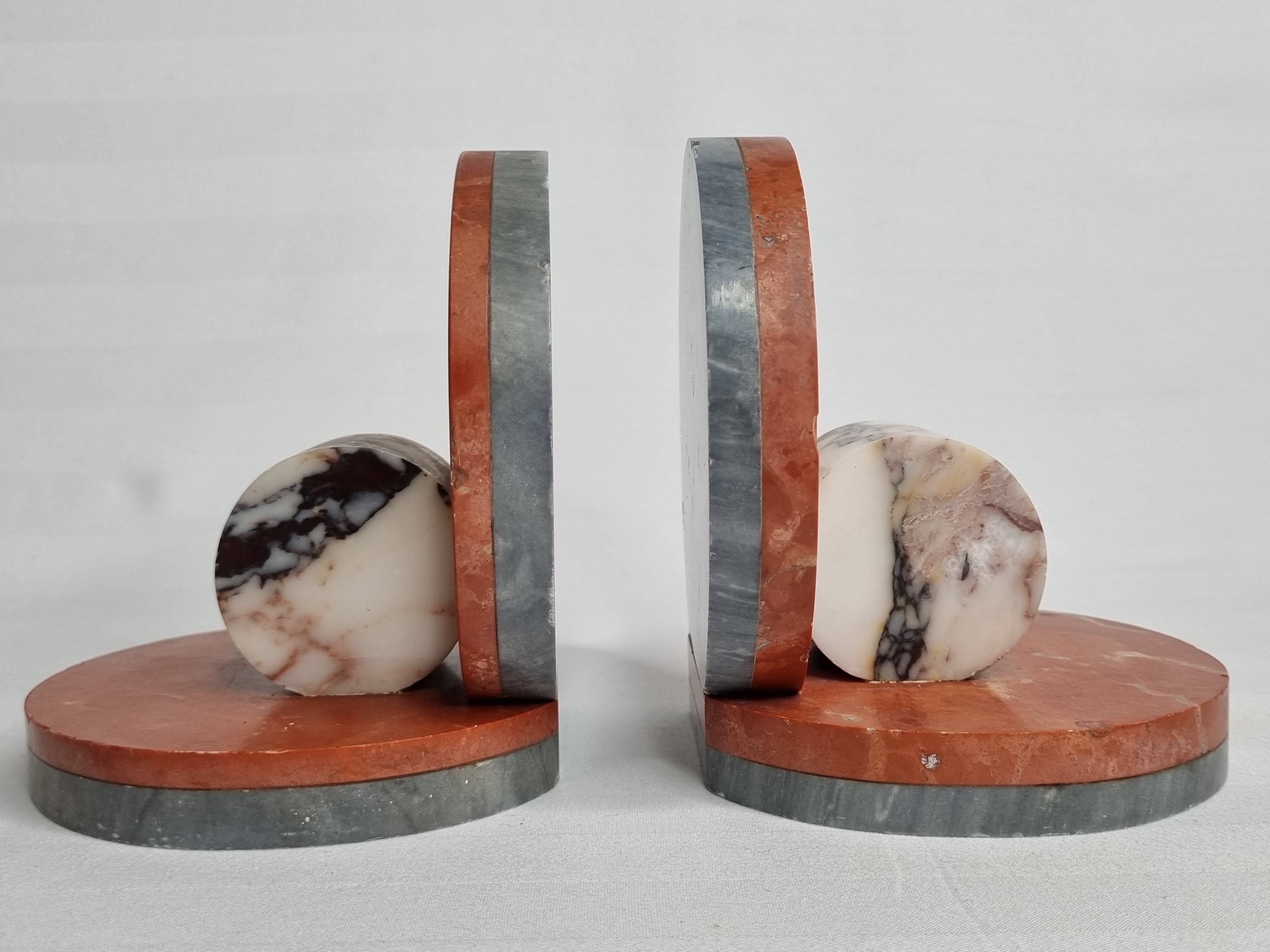 Pair of art deco marble bookends, 1930