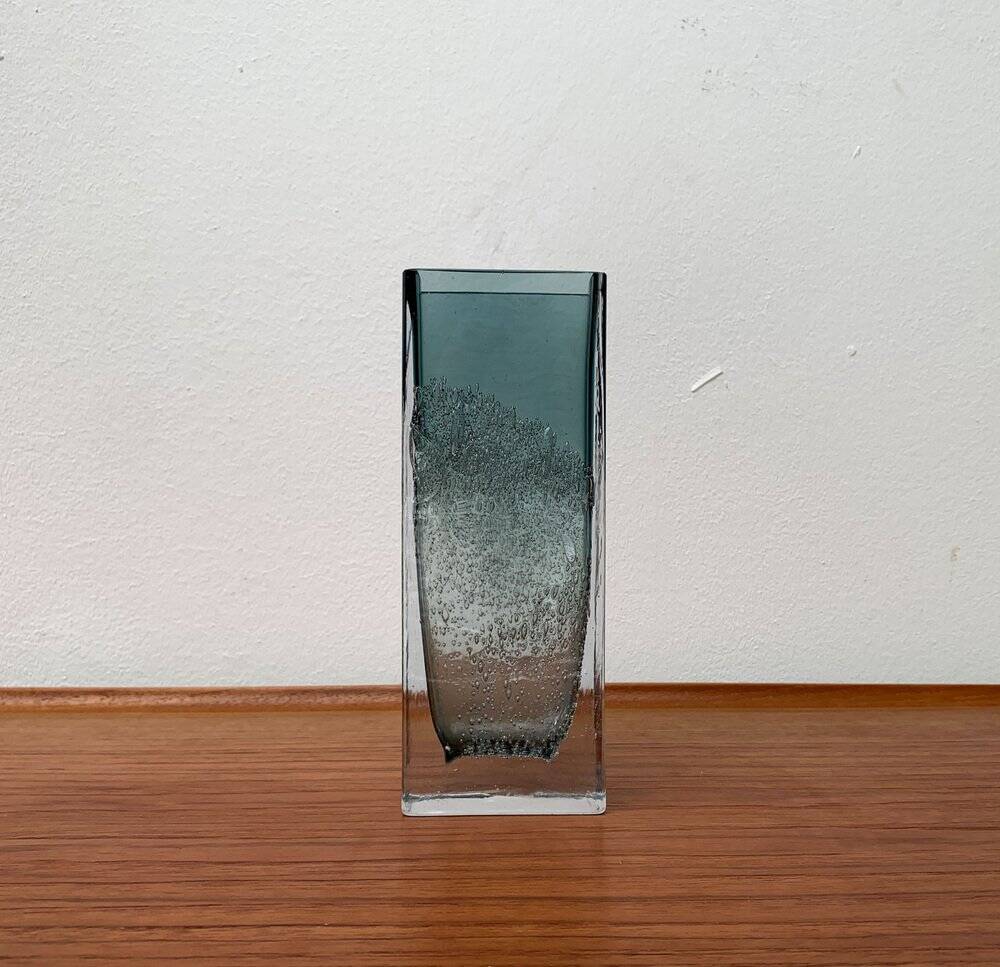 Mid-Century Vase in German Glass Block, 1960s
