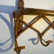 Vintage rattan wall coat rack