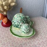 Salière, poivrier et moutardier en barbotine Fratelli Gialletti Italy