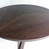 Grande table à manger ronde de Gerard Geytenbeek en bois wengé, Belgique 1960