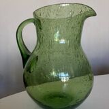 1960s Biot green bubble glass pitcher 1.5L